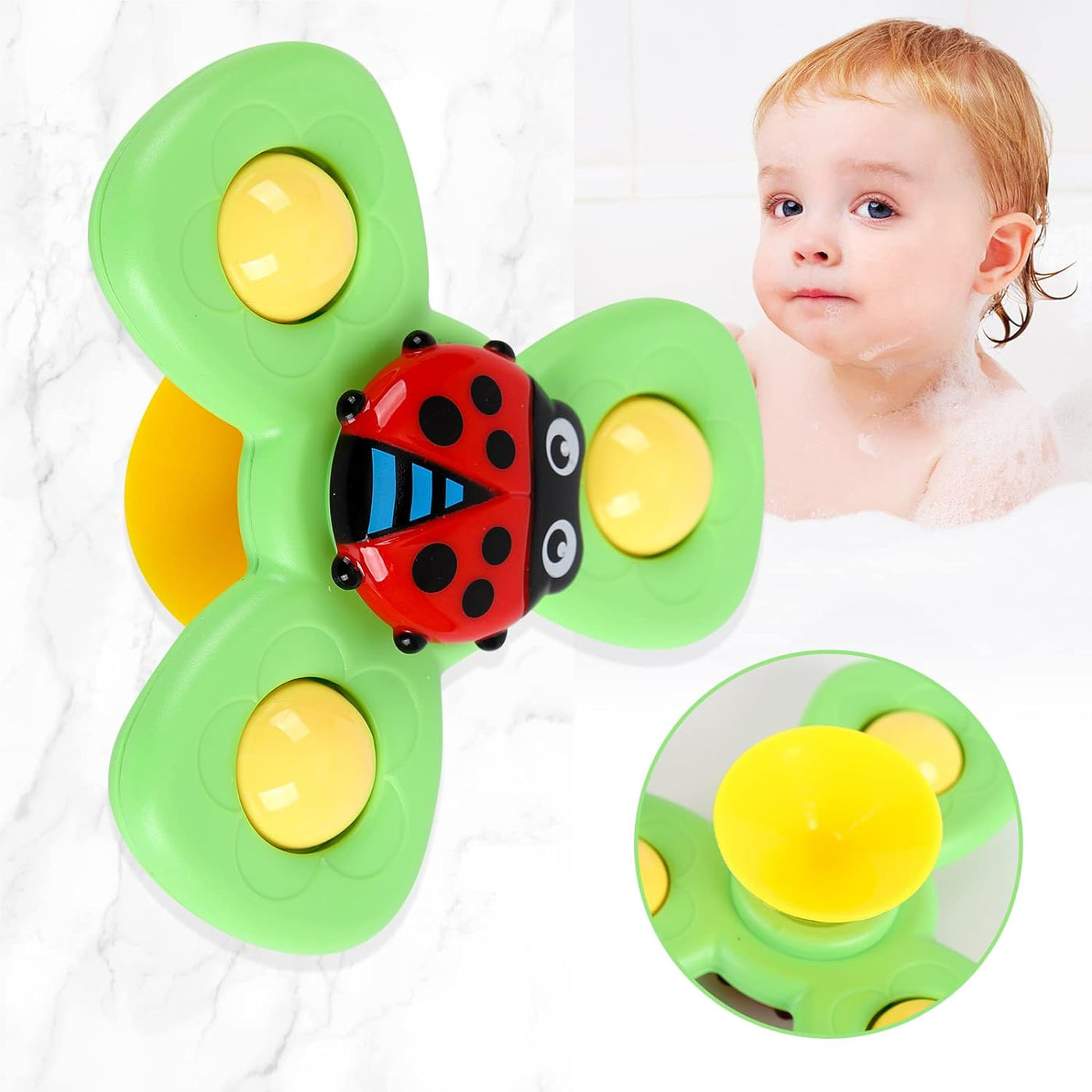 Gdbykds Saugnapf Spinner Spielzeug - 3-teiliges Set Für Babys 1-3 Jahre