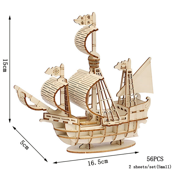 LegendaryVessels  | 3 Bündel Segelschiff Holzpuzzle