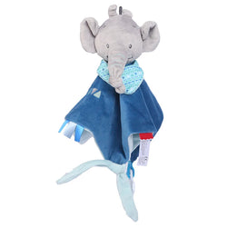 Blauer Elefant | Montessori Kuscheliges Plüschtier für Babys