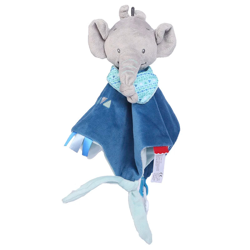 Blauer Elefant | Montessori Kuscheliges Plüschtier für Babys