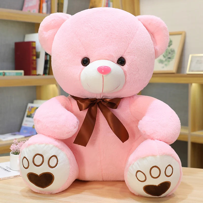 Pinker Bär | Plüsch Teddy Bär Spielzeug mit Schleife für Kinder