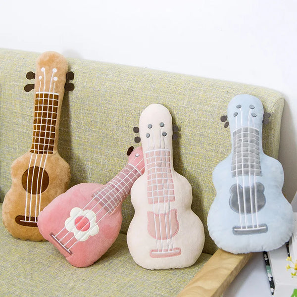 Rosa Blumen-Gitarre | Weiches Stofftier für Kinder