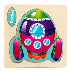 SpaceLaunch | Cartoon Lernpuzzle aus Holz