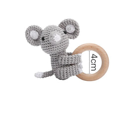 Elefant | Baby Rasselspielzeug mit Holzring für Kinder