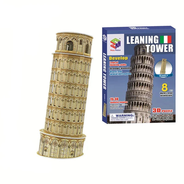Schiefer Turm | Architektur-Puzzle für Kinder