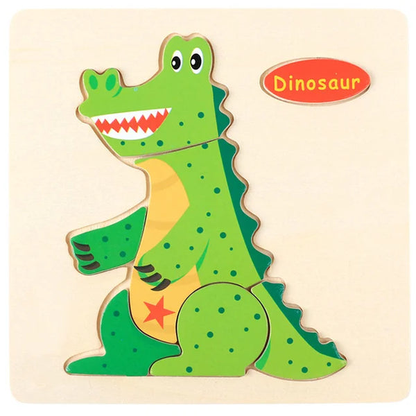 FurryDino | 3 Bündel Hölzerne Puzzlespiele