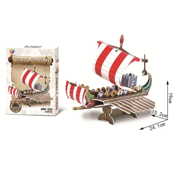 Römisches Kriegsschiff | Architektur-Puzzle für Kinder