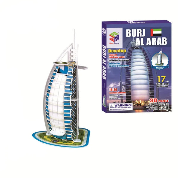 Weltberühmte Wahrzeichen Architektur-Puzzle für Kinder | 3er-Bundle