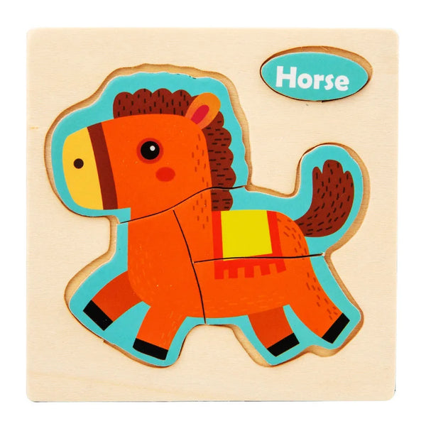 PonySeal | 2 Bündel Cartoon Lernpuzzle aus Holz
