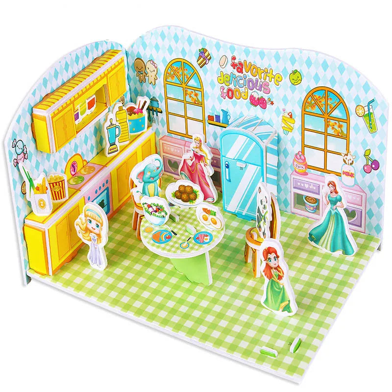Gemütliches Ferienhaus Bau-Puzzle für Kinder | Bundle von 3