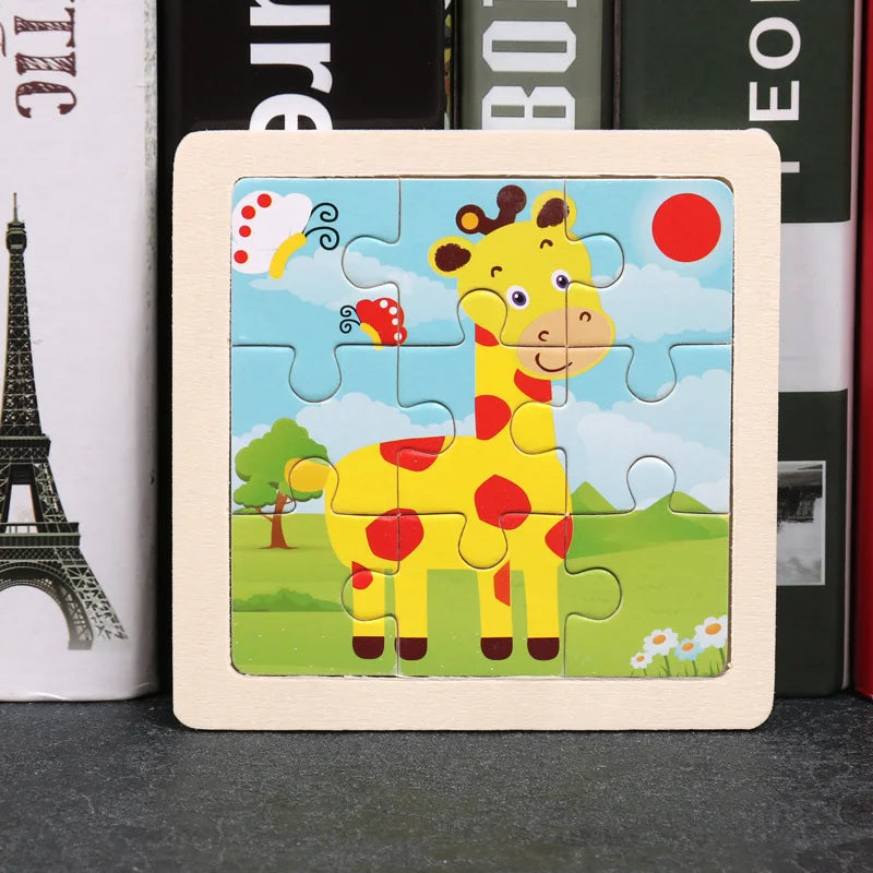 GiraffeGlee | Cartoon Puzzle aus Holz