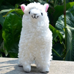 Weiße Baby-Alpaka | Kuscheltier Llama Puppe für Kinder