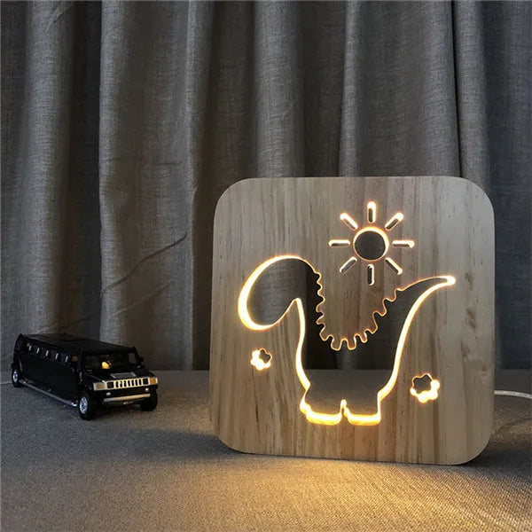 Sanftes Licht | Holz-Nachtlicht Niedliches Tier-Spielzeug Für Kinder