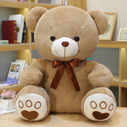 Dunkelkhaki Bär | Plüsch Teddy Bär Spielzeug mit Schleife für Kinder