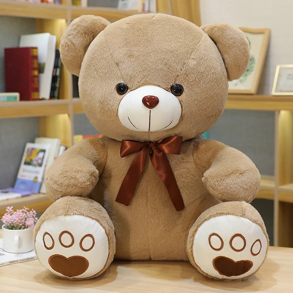 Dunkelkhaki Bär | Plüsch Teddy Bär Spielzeug mit Schleife für Kinder