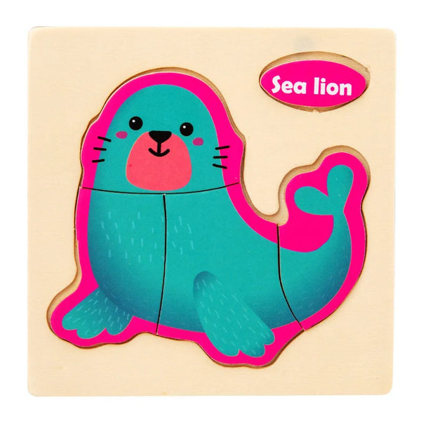 PonySeal | 2 Bündel Cartoon Lernpuzzle aus Holz