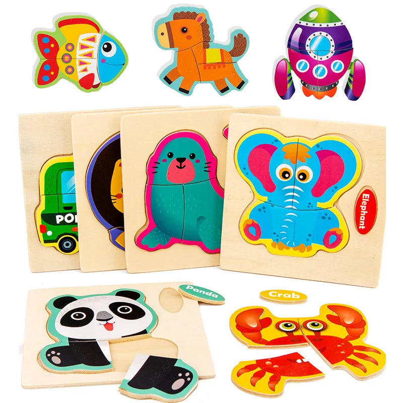LittleClaws | Cartoon Lernpuzzle aus Holz