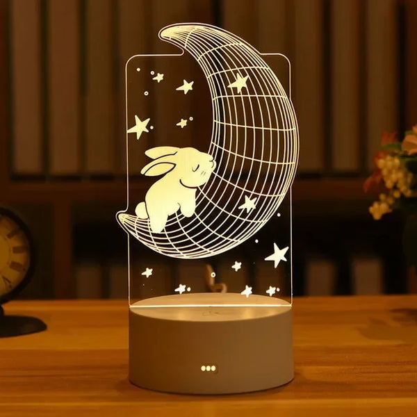 Hase und Mond | LED-Nachtlicht Lampe für Kinder
