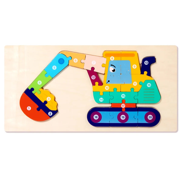 EarthMovers | Fahrzeug-Holzpuzzle für Kinderr