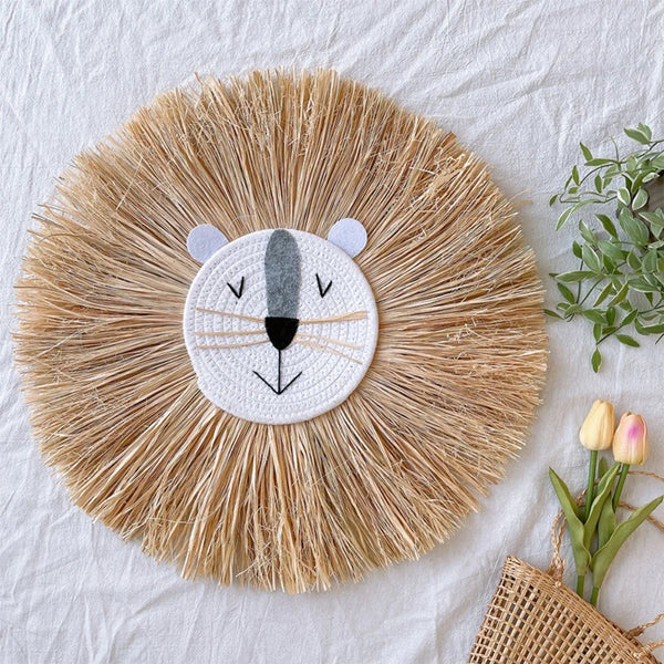 Süßes Tierkopf Ornament | Kinderzimmer Löwe Wandhängung