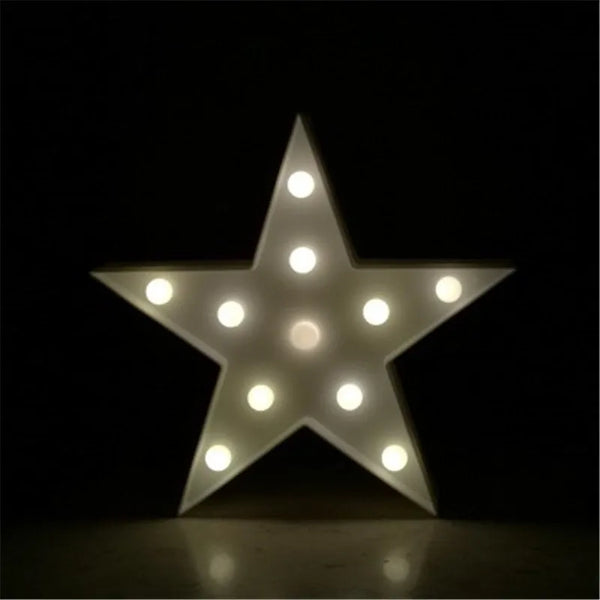 Pentagramm weiß | Nachtlicht mit Batteriebetrieb, Wandlampe, Spielzeug für Kinder