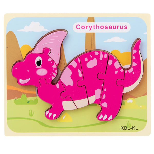 Corythosaurus | Lernspielzeug Holz-Dinosaurier Puzzle für Kinder