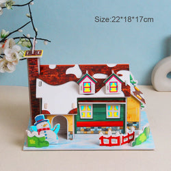 Schneemann-Haus | Frühpädagogisches Puzzle für Kinder