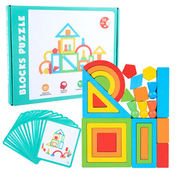 Buntes pädagogisches Regenbogen-Stapelspielzeug für Kinder | Set von 2