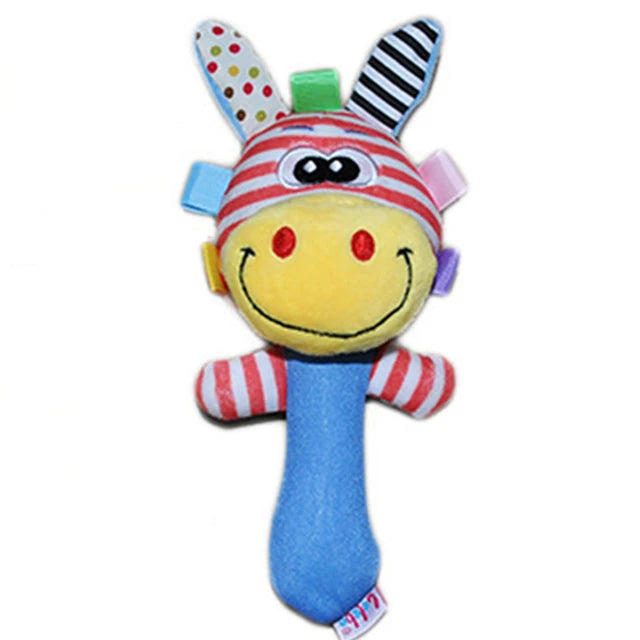 Weiches Plüsch-Tier Rasselspielzeug mit Sound für Babys | Bundle von 3