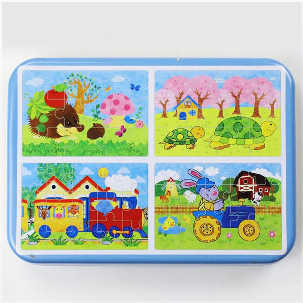 Freundliche Tiere | Holz-Cartoon-Puzzles für Kinder