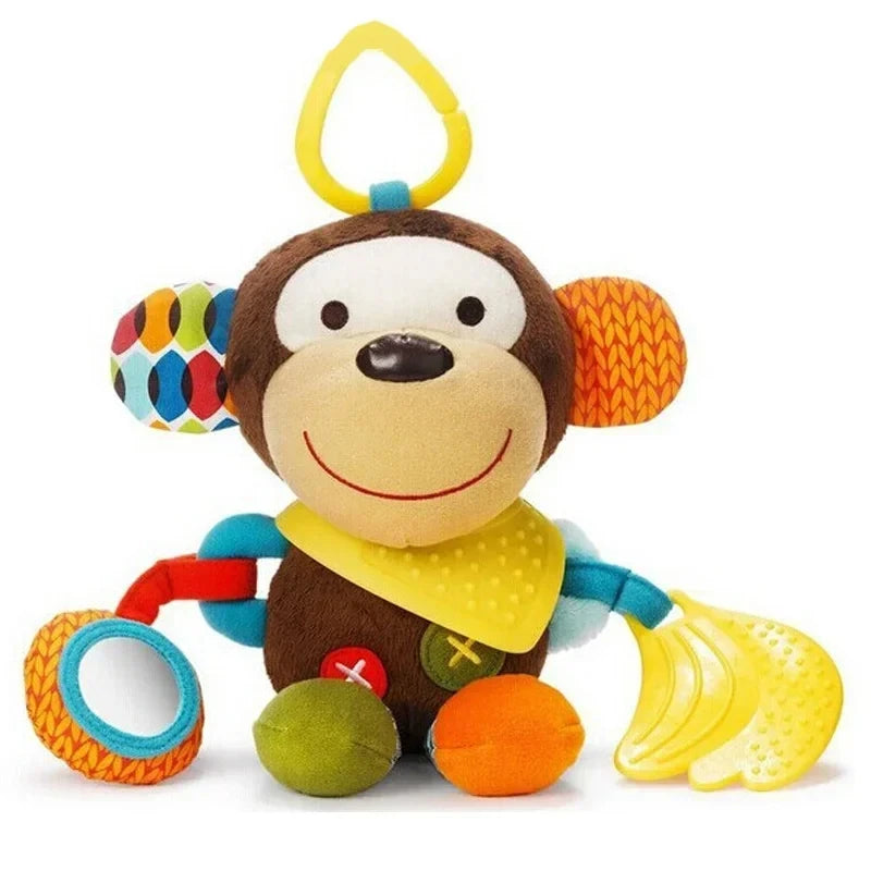 Verspielter Affe | Plüsch-Bettanhänger Rasselspielzeug für Babys