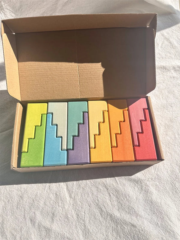 CastleSteps | 3 Bündel Regenbogen Holzklötze