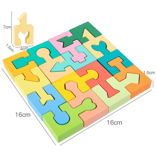 ShapeSensations | 3 Bündel 3D-Holzpuzzle