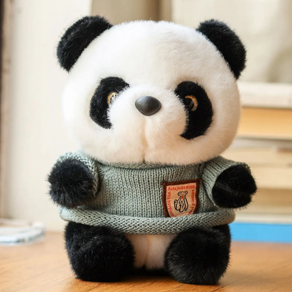 Grau | Niedliches weiches Panda-Plüschtier für Kinder