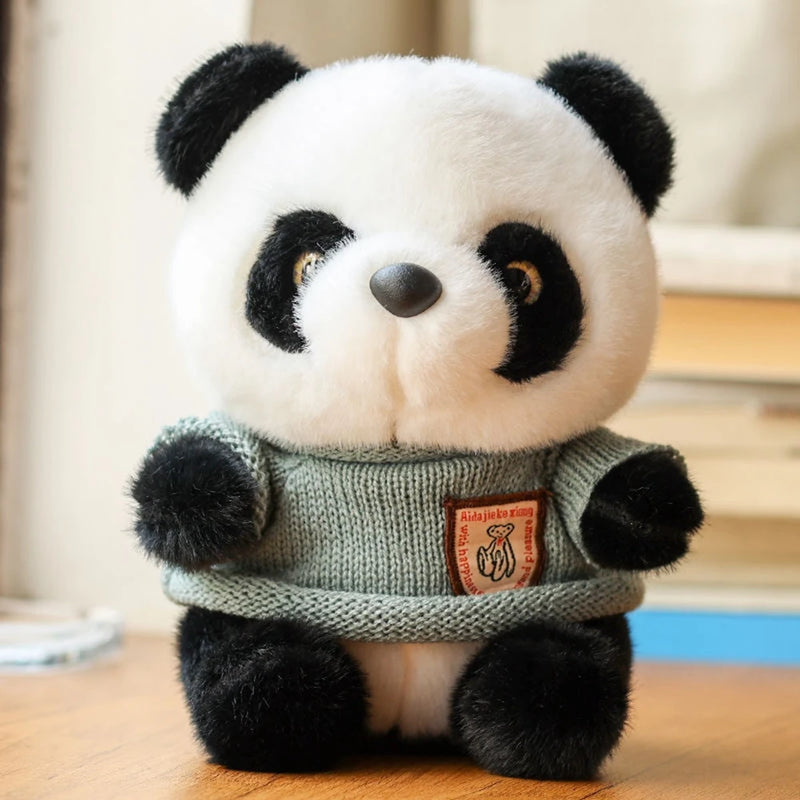 Grau | Niedliches weiches Panda-Plüschtier für Kinder