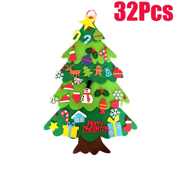 Festlicher Filzbaum Weihnachtsornament für Kinder | Set aus 3