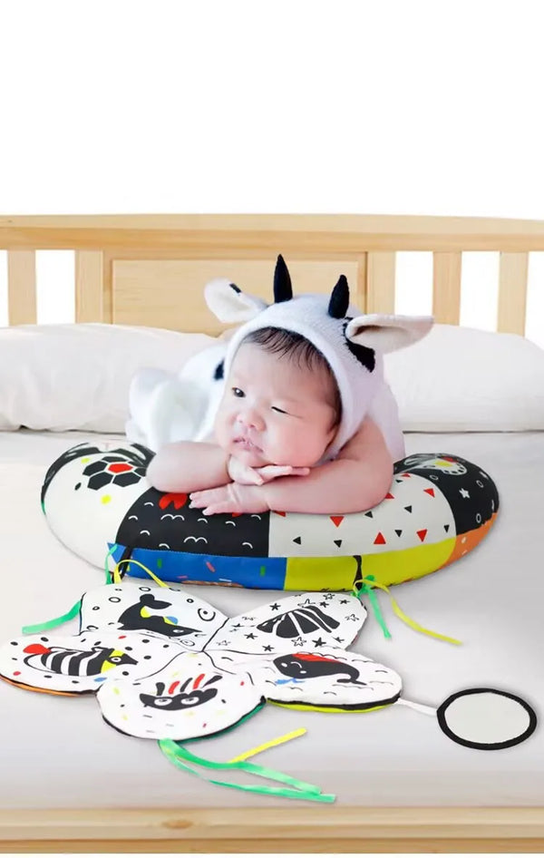 Baby-Spielkissen | Weiches Plüschtier Rasselspielzeug mit Sound für Babys