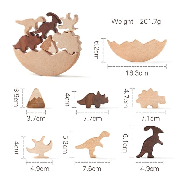 Dinosaurier | Pädagogisches Holzpuzzle-Spielzeug für Kinder
