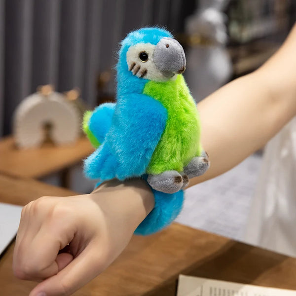 Blauer Papagei | Stofftier Armbandspielzeug für Kinder