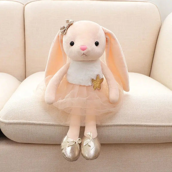 Orangener Hase Puppe | Plüsch-Bettanhänger Rasselspielzeug für Babys