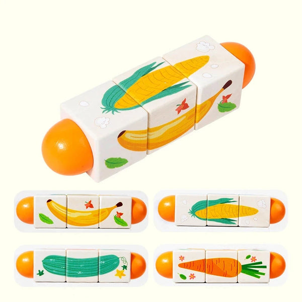 Holz-Drehpuzzle-Spielzeug für Kinder | Set aus 2