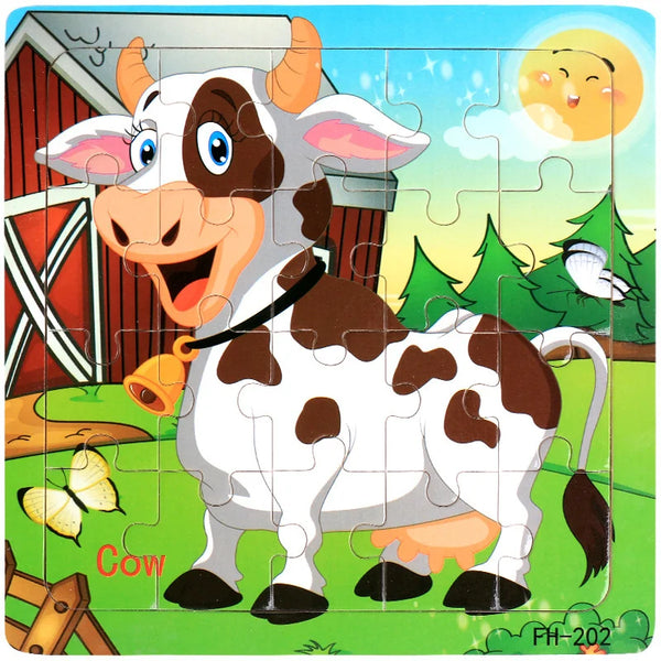 Kuh | Lehrreiches Cartoon-Puzzle-Spielzeug für Babys mit Tieren für Kinder