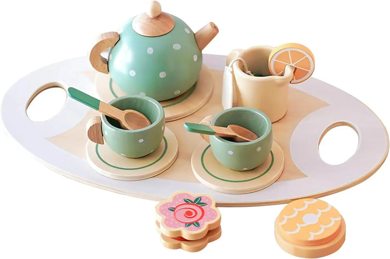 Teeservice-Set | Holz-Küchenspielzeug für Kinder