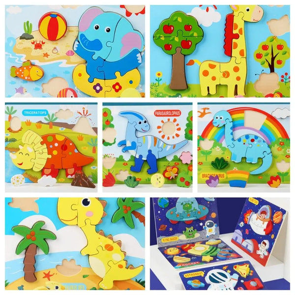 DeepWaves | Buntes Holzpuzzle
