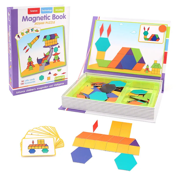 Tangram | Pädagogisches Magnetpuzzle-Buch für Kinder