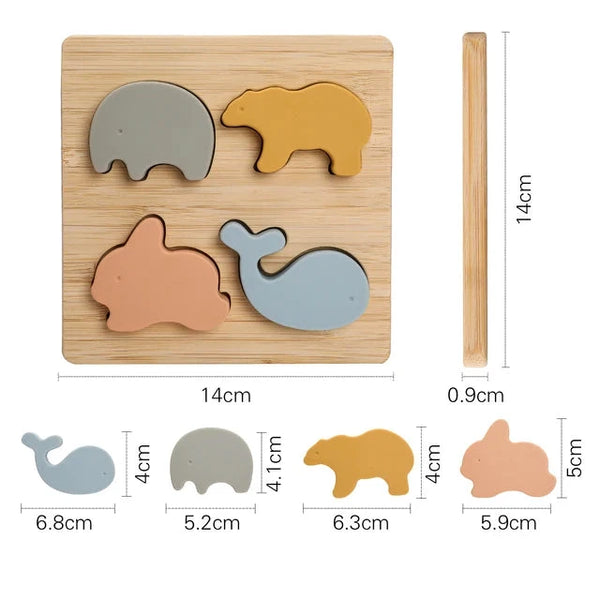 Tierwelt | Pädagogisches Holzpuzzle-Spielzeug für Kinder
