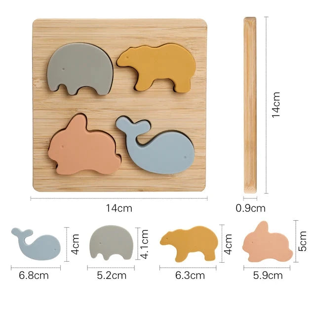 Tierwelt | Pädagogisches Holzpuzzle-Spielzeug für Kinder