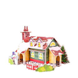 Schneemann-Haus | Baustein-Puzzle für Kinder