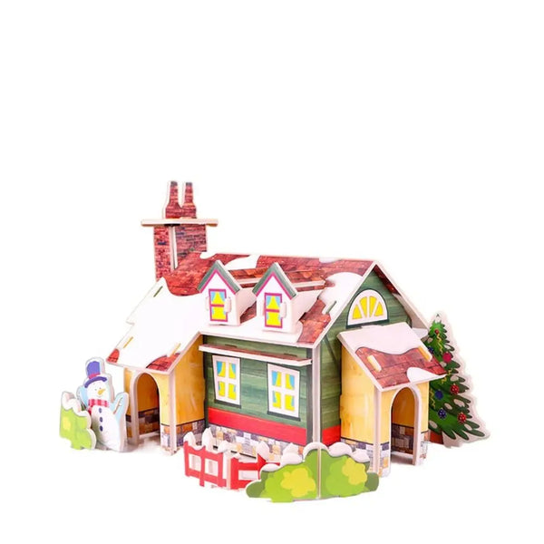 Festliches Dorf Bauklötze Puzzle für Kinder | 2er-Set