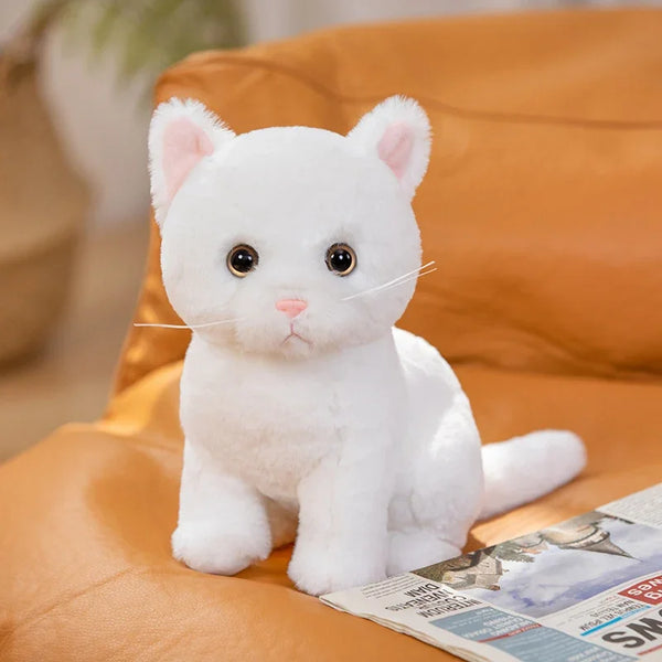 Weiße Katze | Weiches Stofftier für Kinder